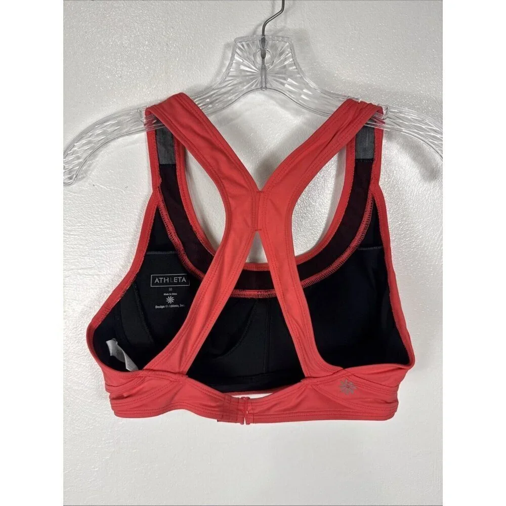 Athleta Women's M‎ Racerback Cutout Back Removable Pads Sports Bra Coral
